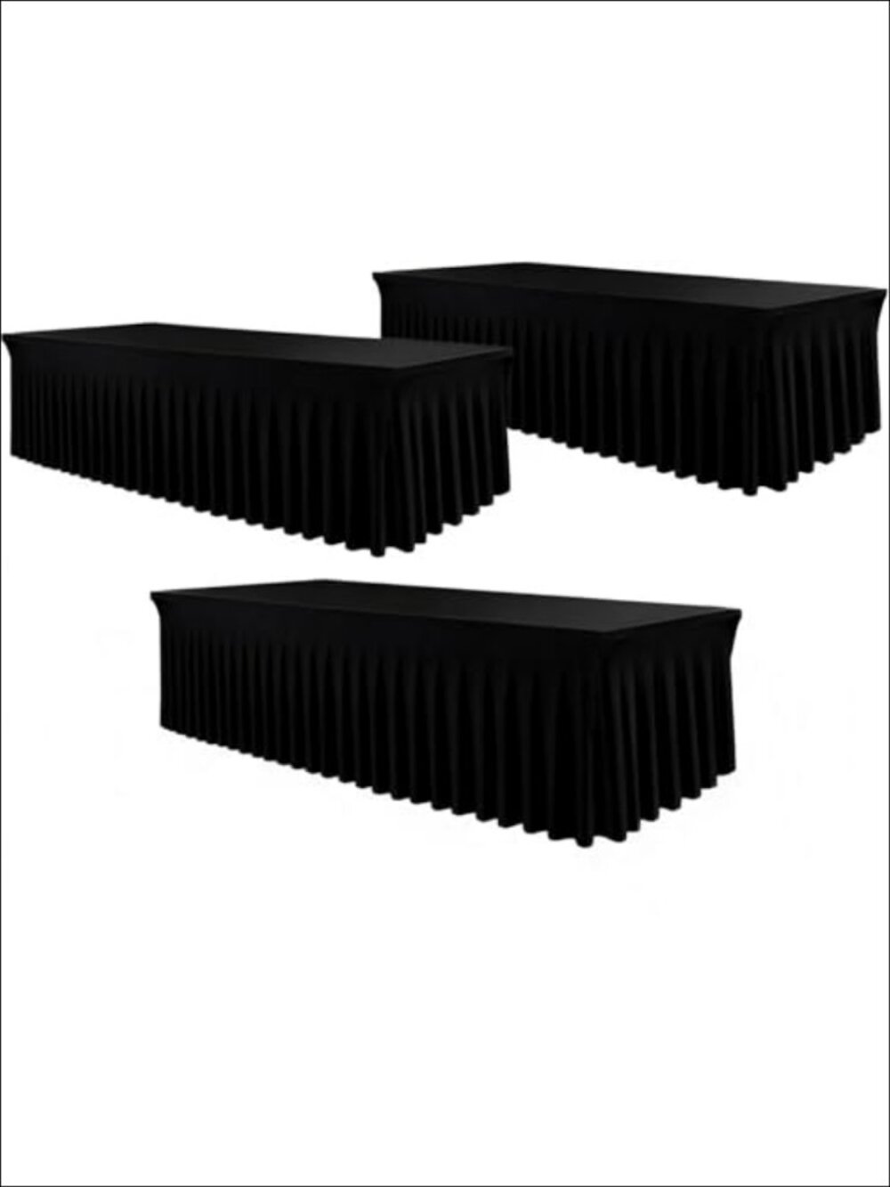 3 Pack Spandex Tablecloths Stretch Fitted 6ft Table Cover with Skirt